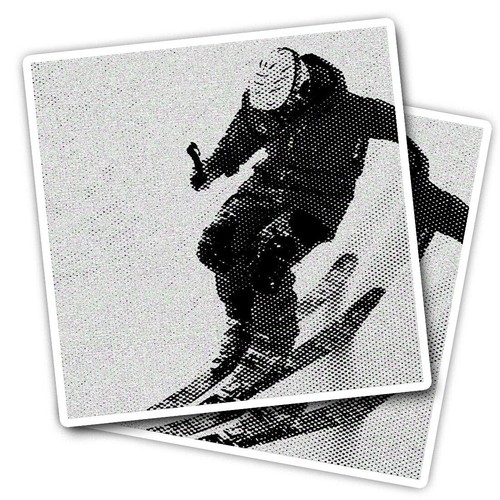 Vinyl stickers ski modern - 2x,