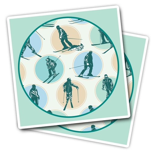 Vinyl stickers skiing - 2x,