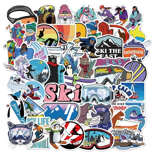 50pcs skiing sticker pack - 50pcs,