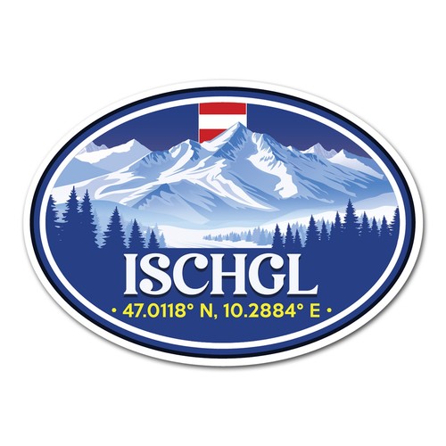 10cm ischgl vinyl stickers - 2,
