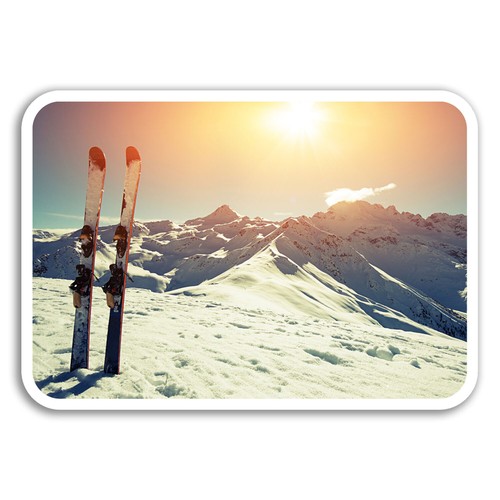 10cm skiing vinyl stickers - skiing,
