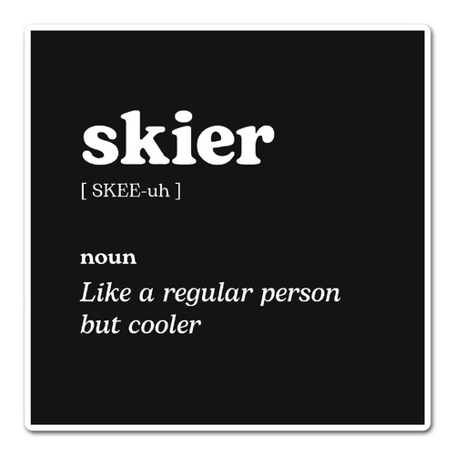 10cm skier vinyl stickers - skier,