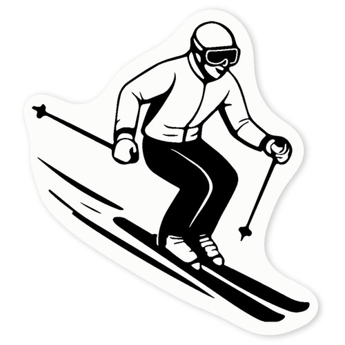Skiing person clear vinyl - clear,