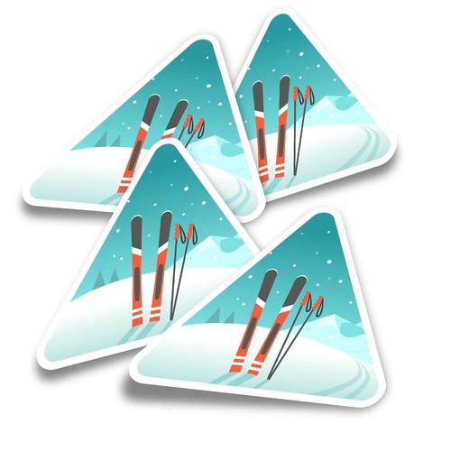 Triangle stickers winter - stickers,